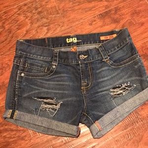 Tag distressed jean short shorts stretch size 30